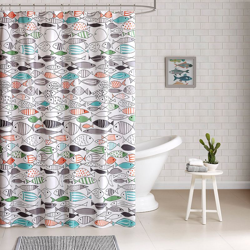 56012730 HipStyle Madfish Shower Curtain, Multicolor, 72X72 sku 56012730