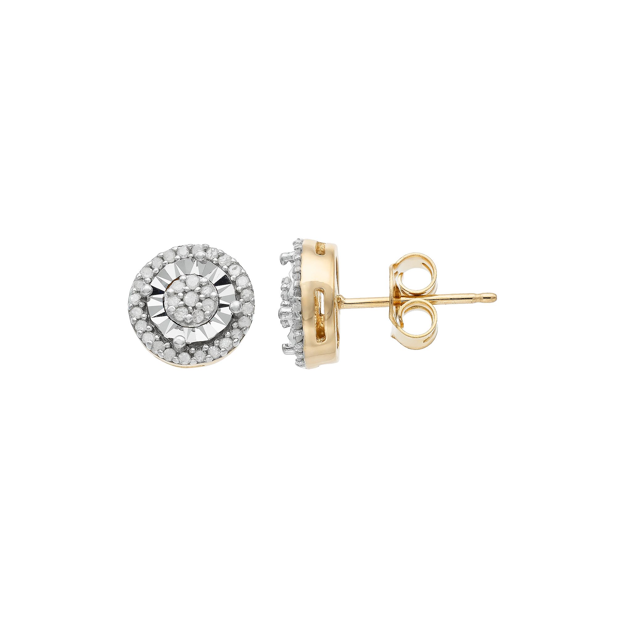 Diamond Brilliance Sterling Silver 1/4 Carat T.W. Diamond Cluster Stud Earr