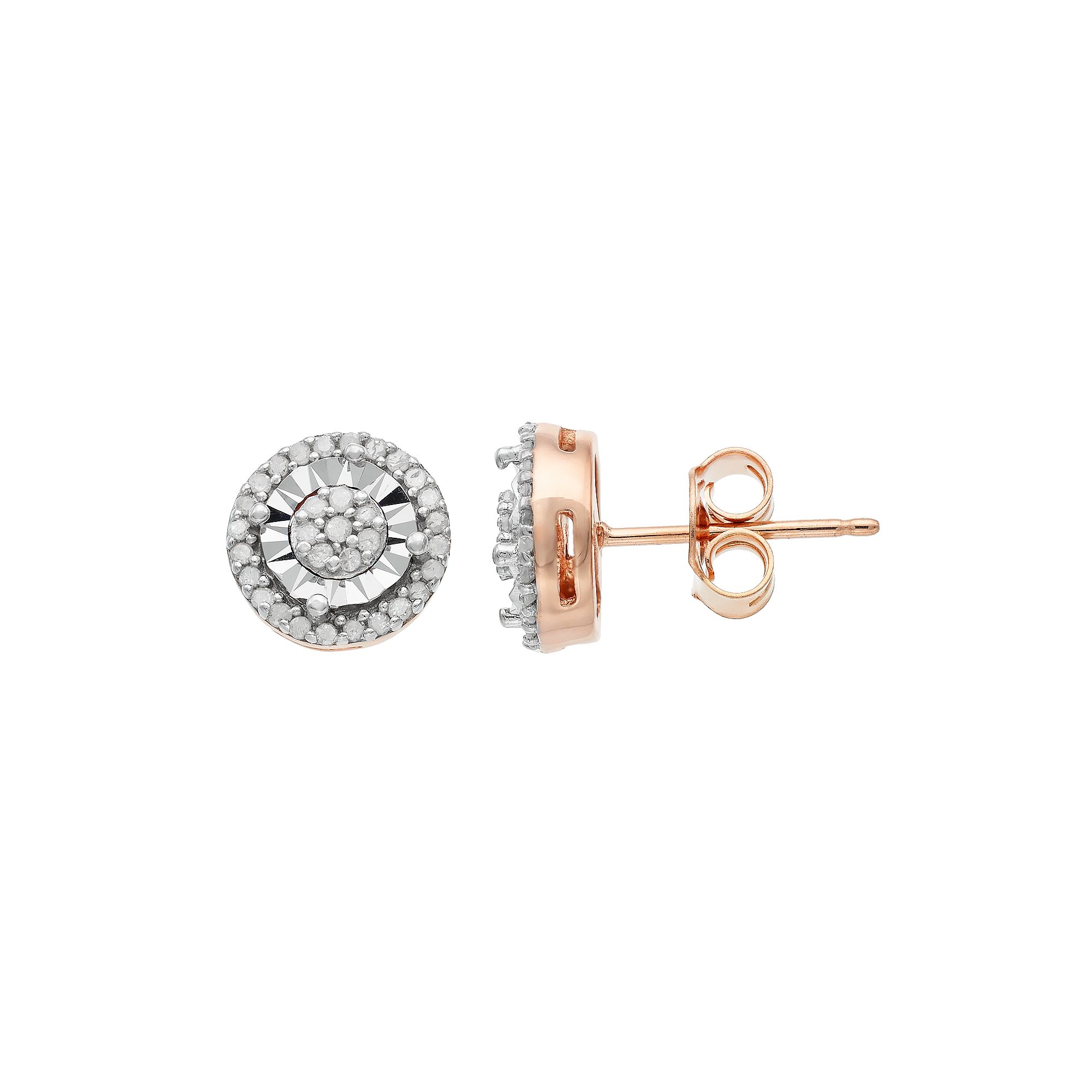 Diamond Brilliance Sterling Silver 1/4 Carat T.W. Diamond Cluster Stud Earr