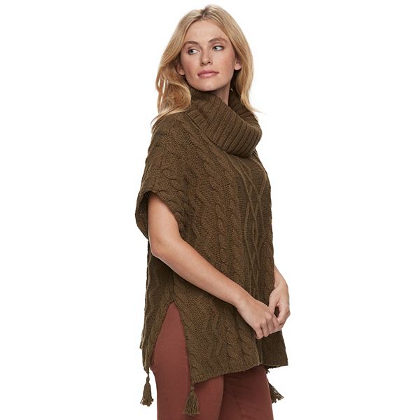 cable knit poncho