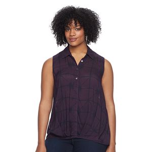 Plus Size Rock & Republic® Plaid Sleeveless Shirt