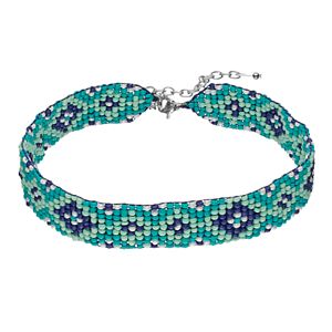 Mosaic Seed Bead Choker Necklace