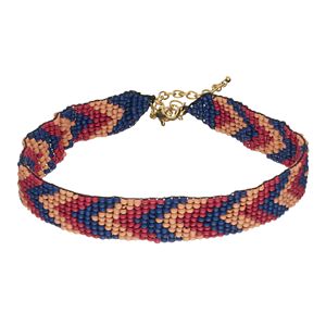 Chevron Seed Bead Choker Necklace