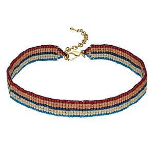 Striped Beaded Choker Necklace