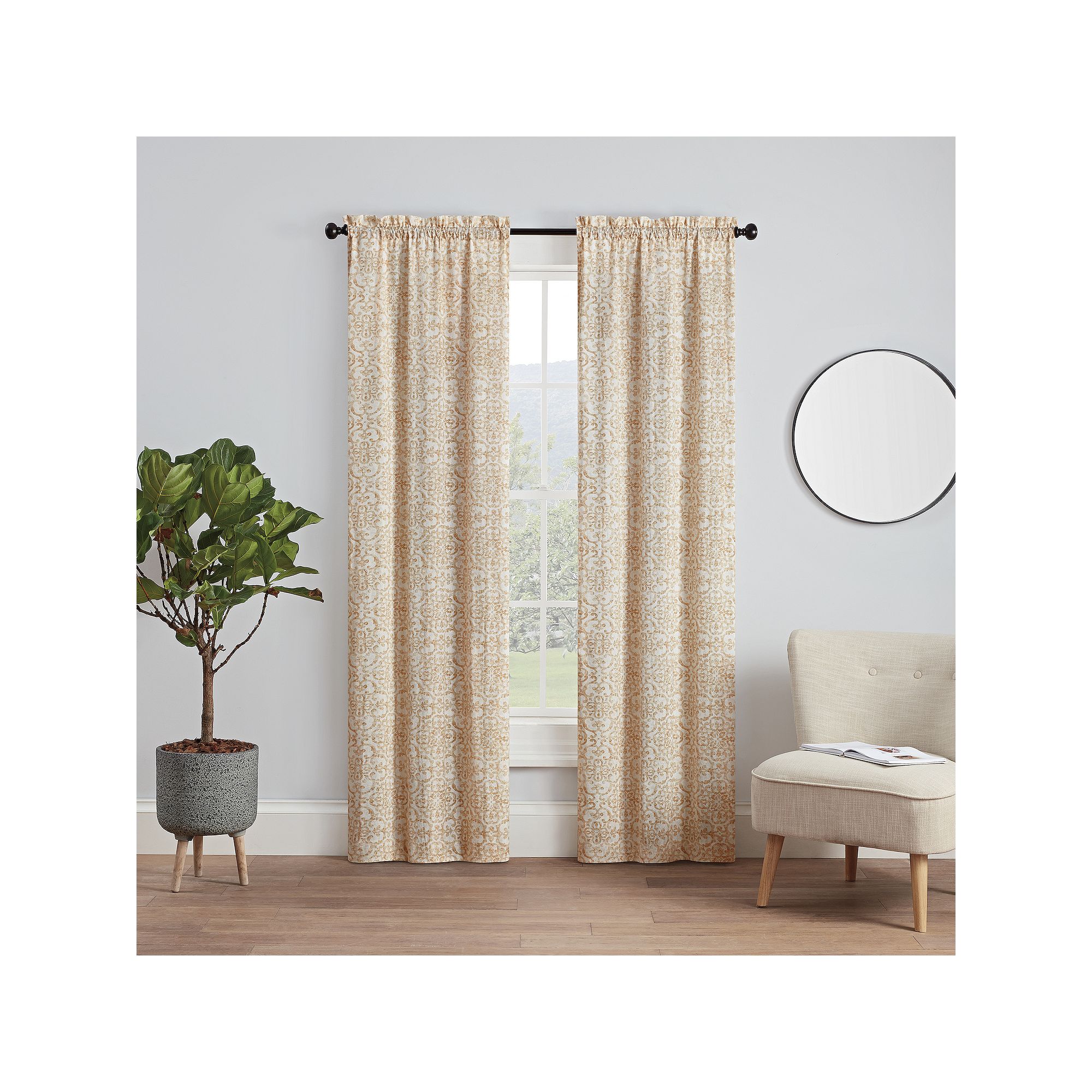 Pairs To Go 2-pack Brockwell Window Curtains, Wheat