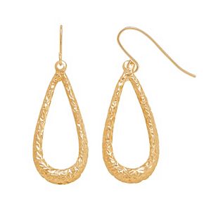 Everlasting Gold 14k Gold Textured Teardrop Earrings