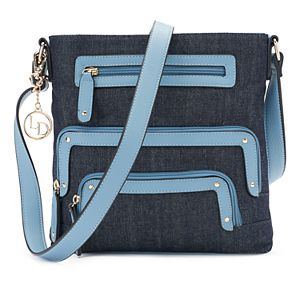 La Diva Cassandra Triple-Entry Denim Crossbody Bag
