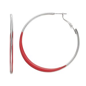 Red Nickel Free Hoop Earrings