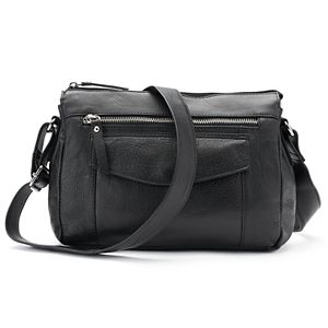 La Diva Aiden Triple-Entry Leather Crossbody Bag