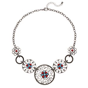 Filigree Medallion Statement Necklace
