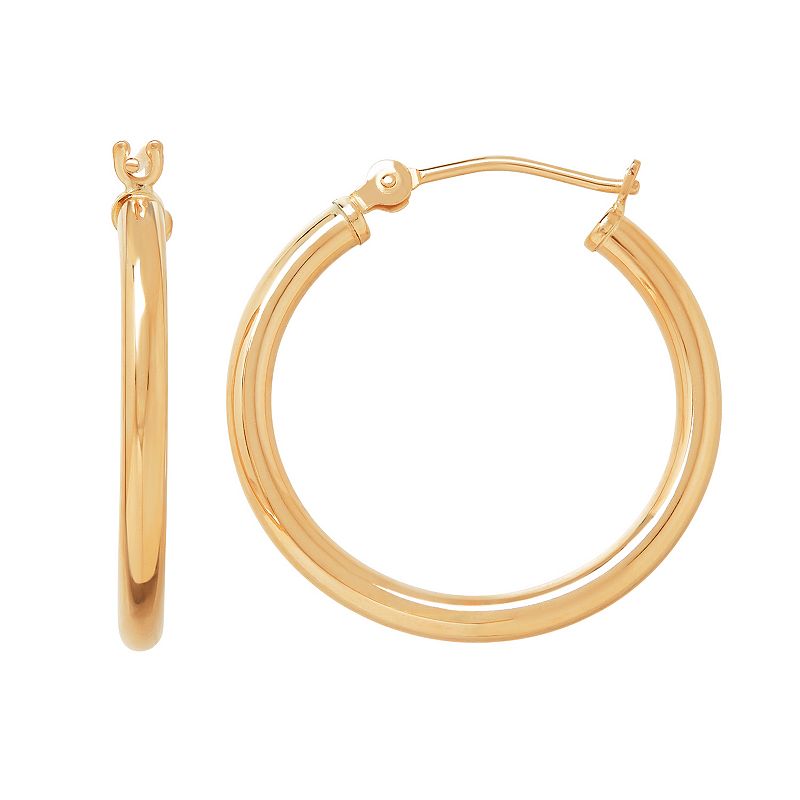 Everlasting Gold 14k Gold Tube Hoop Earrings, Womens