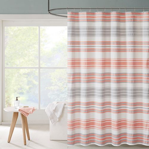 Intelligent Design Sonia Puckering Stripe Shower Curtain 2