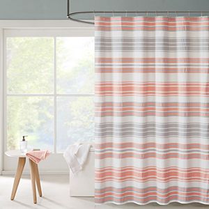 Intelligent Design Sonia Puckering Stripe Shower Curtain