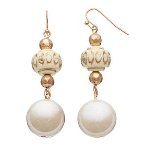 Beaded Simulated Pearl Nickel Free Drop Earrings