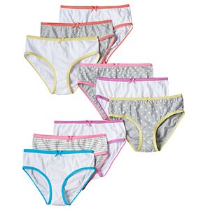 Girls 4-14 Maidenform 9-pk. Solid & Pattern Briefs