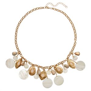 White Composite Shell Disc Necklace