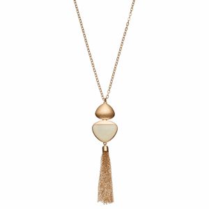 Brown Triangular Tassel Pendant Necklace