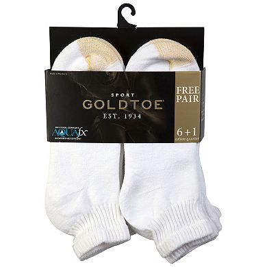 Men's GOLDTOE 6-pack + 1 Bonus Cushioned Quarter Socks