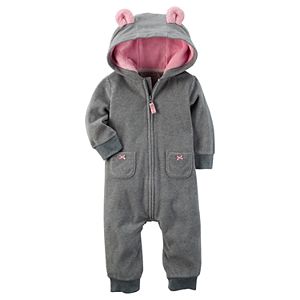 Baby Girl Carter's Mouse Hooded Microfleece Coverall