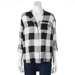 Women's Rock & Republic® Studded Plaid Shirt