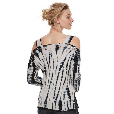 Women's Rock & Republic® Cold-Shoulder Grommet Sweater