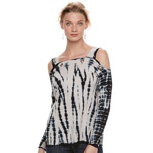 Women's Rock & Republic® Cold-Shoulder Grommet Sweater