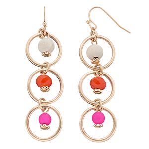 Orbital Bead Circle Link Nickel Free Linear Earrings