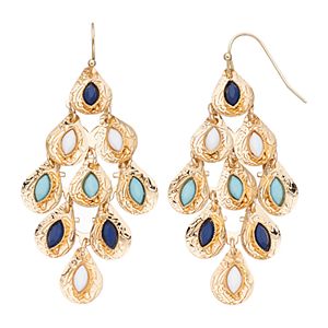 Blue Marquise Stone Nickel Free Kite Earrings