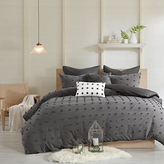Madison Park Maize Jacquard Cotton Comforter Set with Throw Pillows