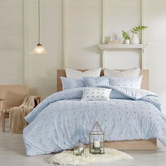 Madison Park Maize Cotton Jacquard Duvet Cover Set with Throw Pillows