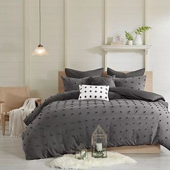 Madison Park Maize Cotton Jacquard Duvet Cover Set with Throw Pillows
