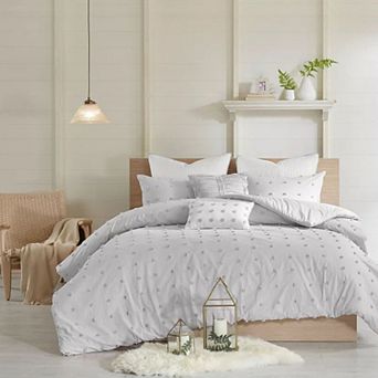 Madison Park Maize Cotton Jacquard Duvet Cover Set with Throw Pillows