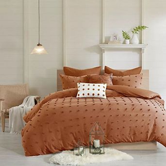 Madison Park Maize Cotton Jacquard Duvet Cover Set with Throw Pillows