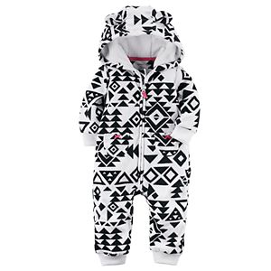 Baby Girl Carter's Tribal Fleece Hooded Jumpsuit