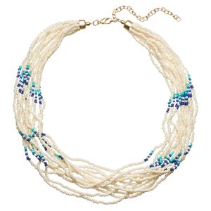 Blue Seed Bead Chunky Necklace