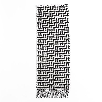Softer Than Cashmere Houndstooth Fringed Oblong Scarf