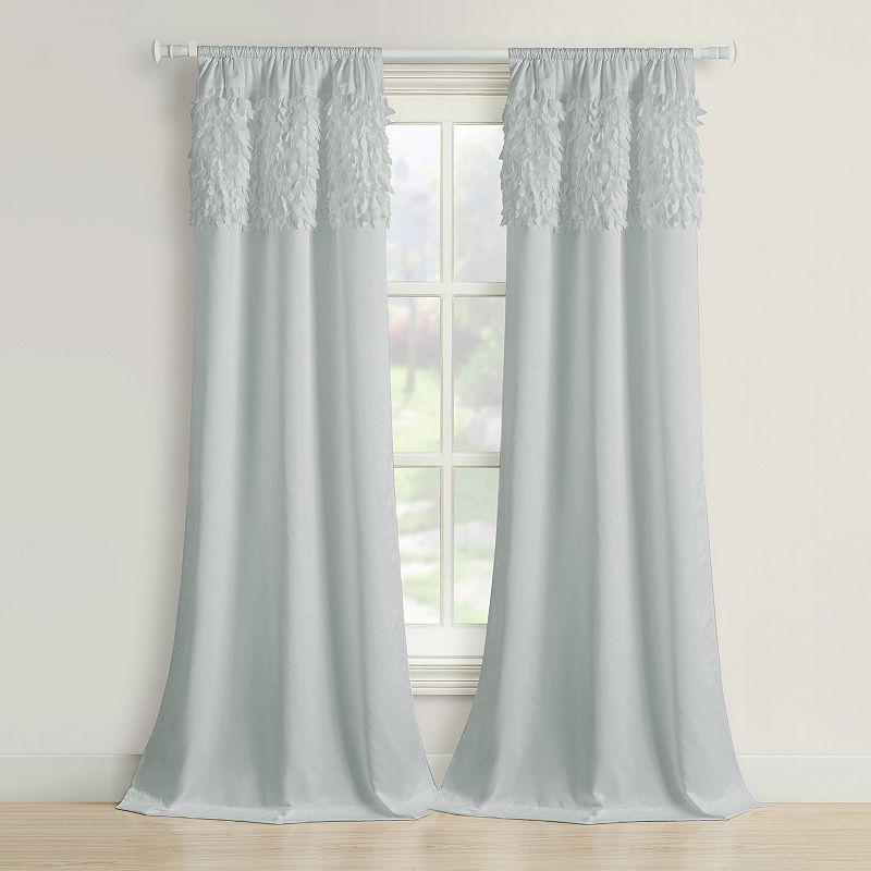 Beatrice Home Fashions 2-pack Walden Leaves Window Curtains, Grey, 40X84