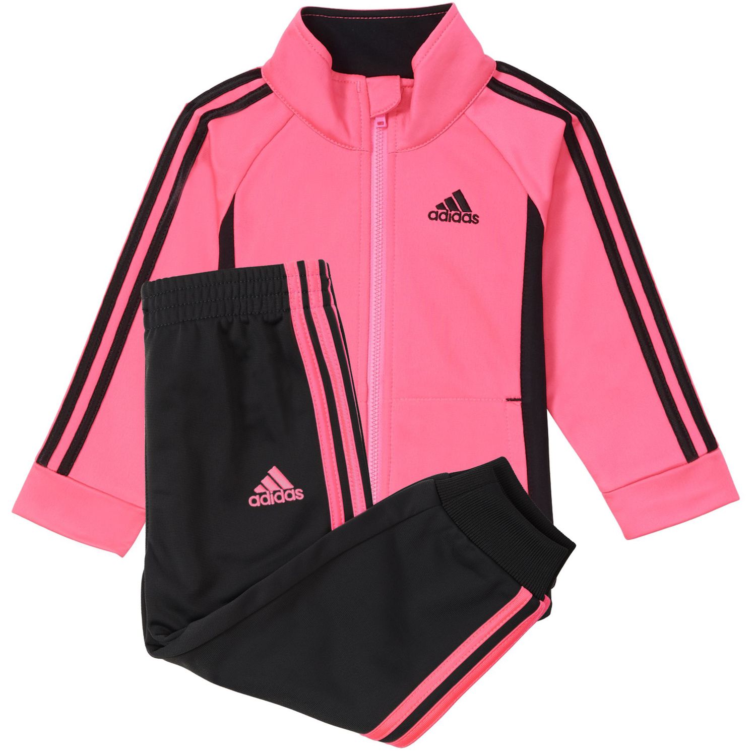 pink and black adidas outfit