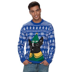 Men's Elf Pug Ugly Christmas Sweater