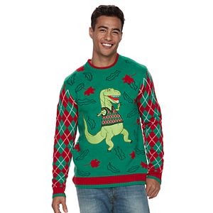 Men's T. rex Ugly Christmas Sweater