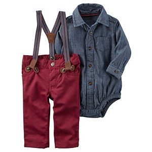 Baby Boy Carter's Chambray Bodysuit & Suspender Pants Set