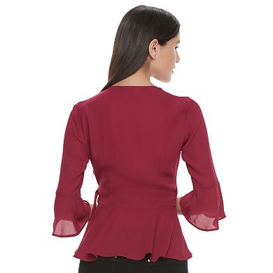 Juniors' Candie's® Bell Sleeve Wrap Top