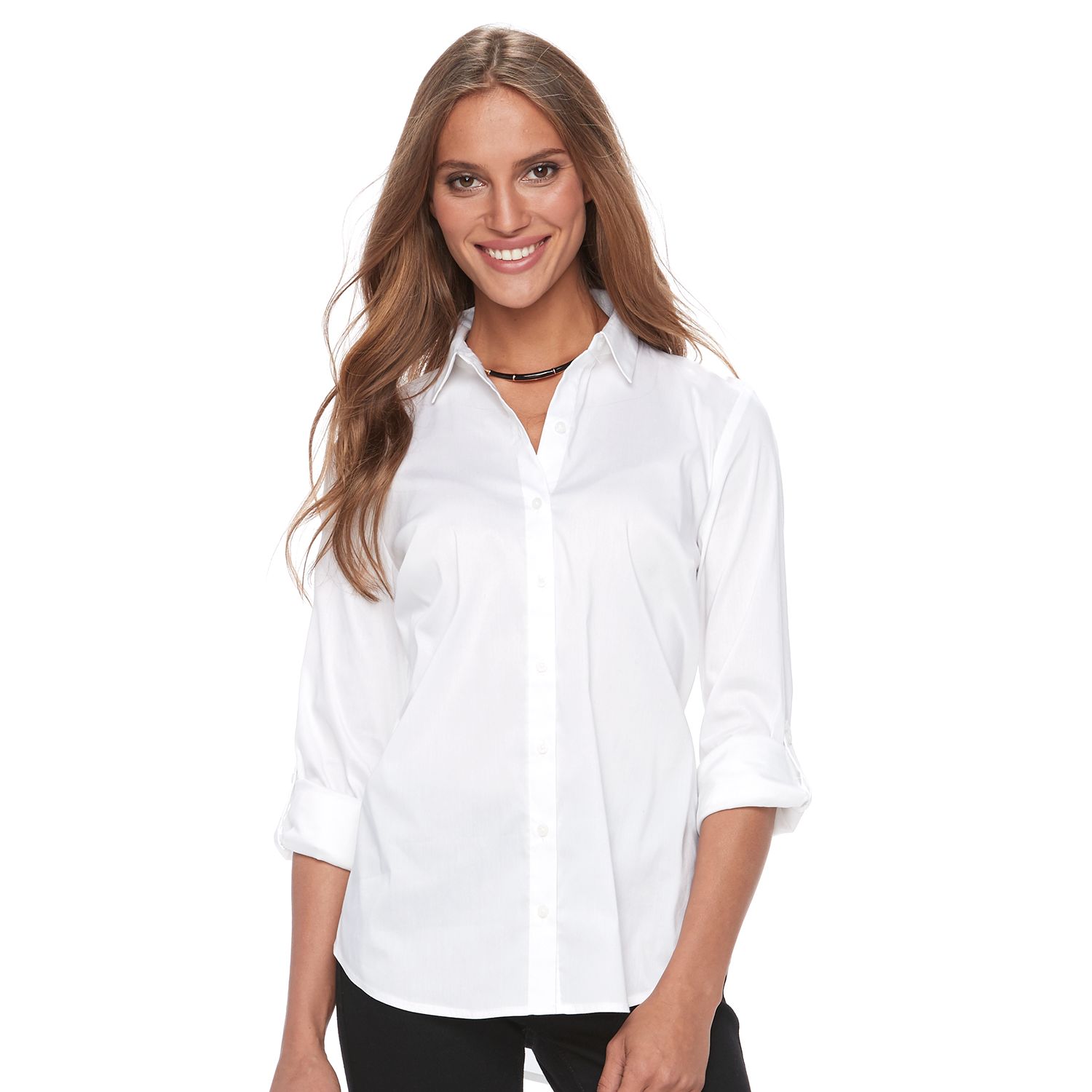 white button down collared shirt