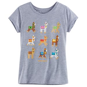 Girls 7-16 Minecraft 9 Up Llamas Tee
