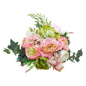 Darice Indoor \/ Outdoor 13-Stem Artificial Dahlia Rose Flower Arrangement