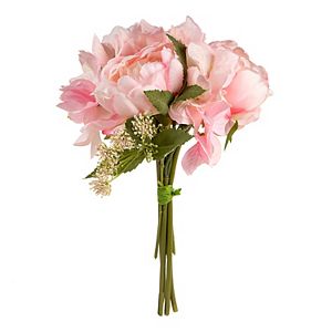 Darice Indoor \/ Outdoor Artificial Peony & Hydrangea Stem Bouquet 6-piece Set