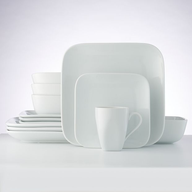 Corelle Square Pure White 16-Piece Dinnerware Set 