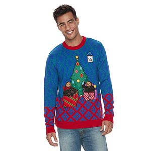 Men's Sloth Light-Up Ugly Christmas Sweater