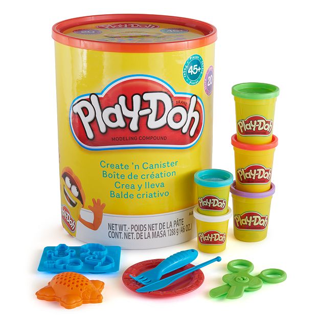 Play-Doh Classic Canister Retro Set with 6 Non-Toxic Colors. No Lid.  Complete