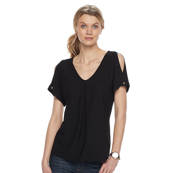 Womens Dana Buchman Cold Shoulder Top 7101